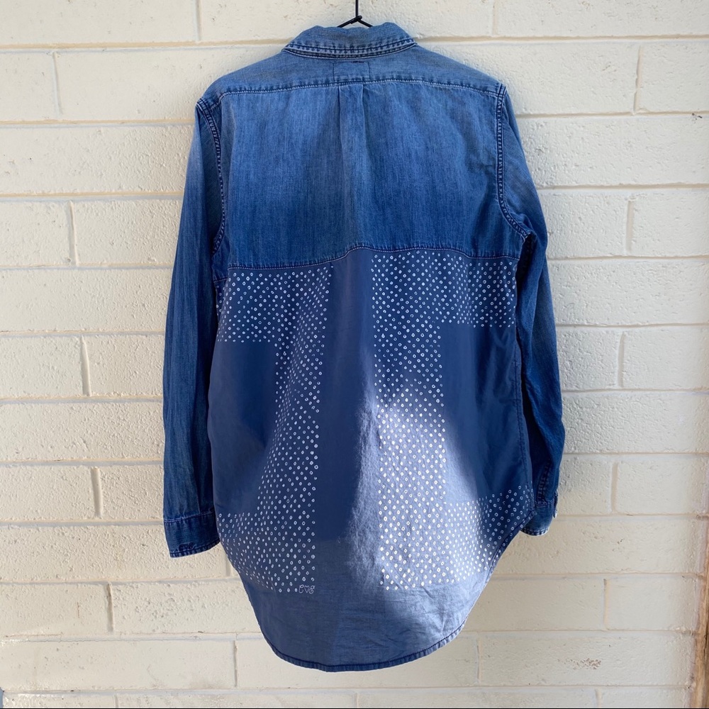 Patchwork Denim Button Down - image 4